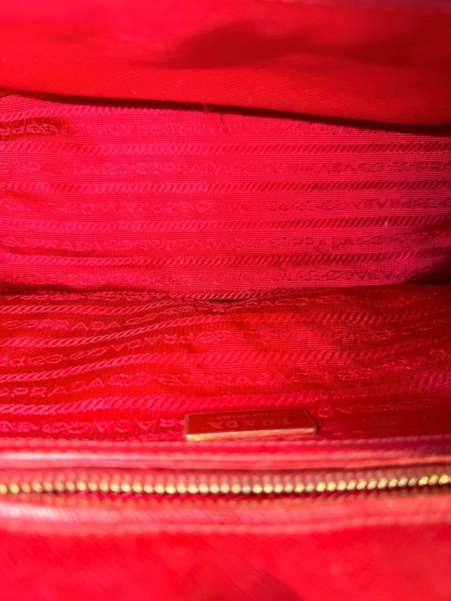 Prada Red Galleria Saffiano Leather Handbag - Image 15