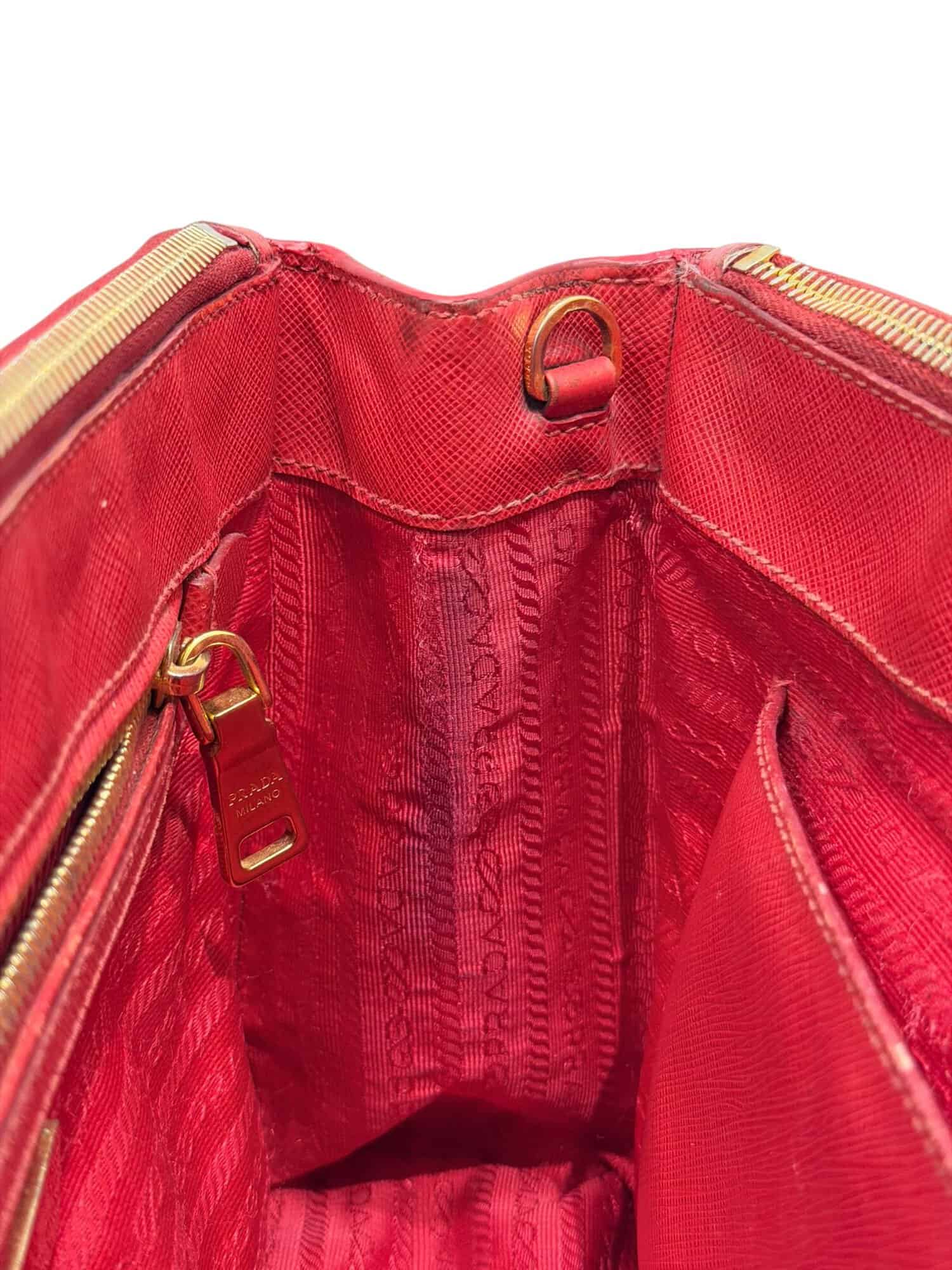 Prada Red Galleria Saffiano Leather Handbag - Image 16