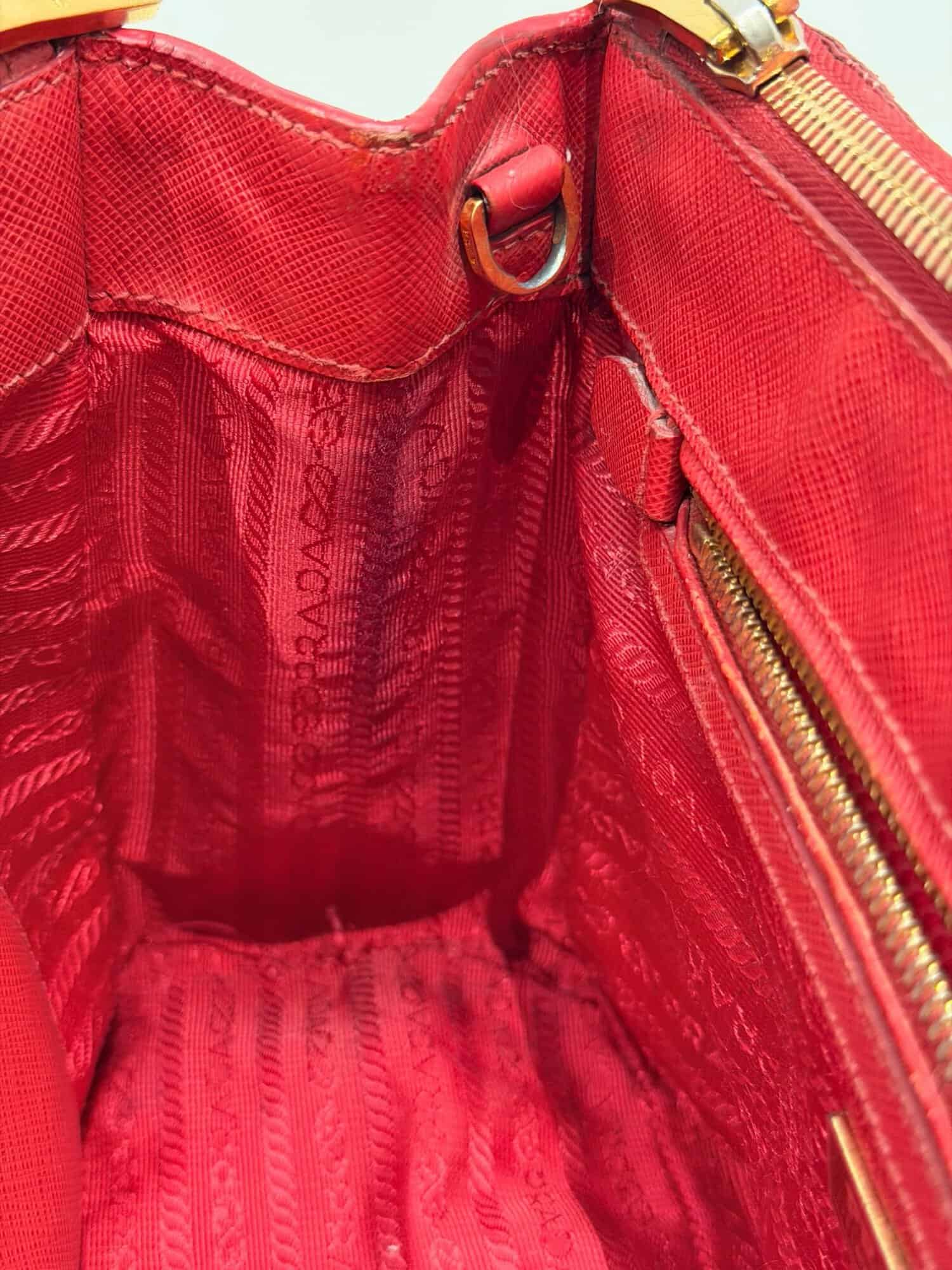 Prada Red Galleria Saffiano Leather Handbag - Image 17