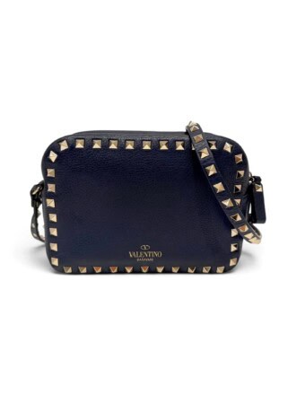Valentino Garavani Blue Rockstud Leather Crossbody Bag