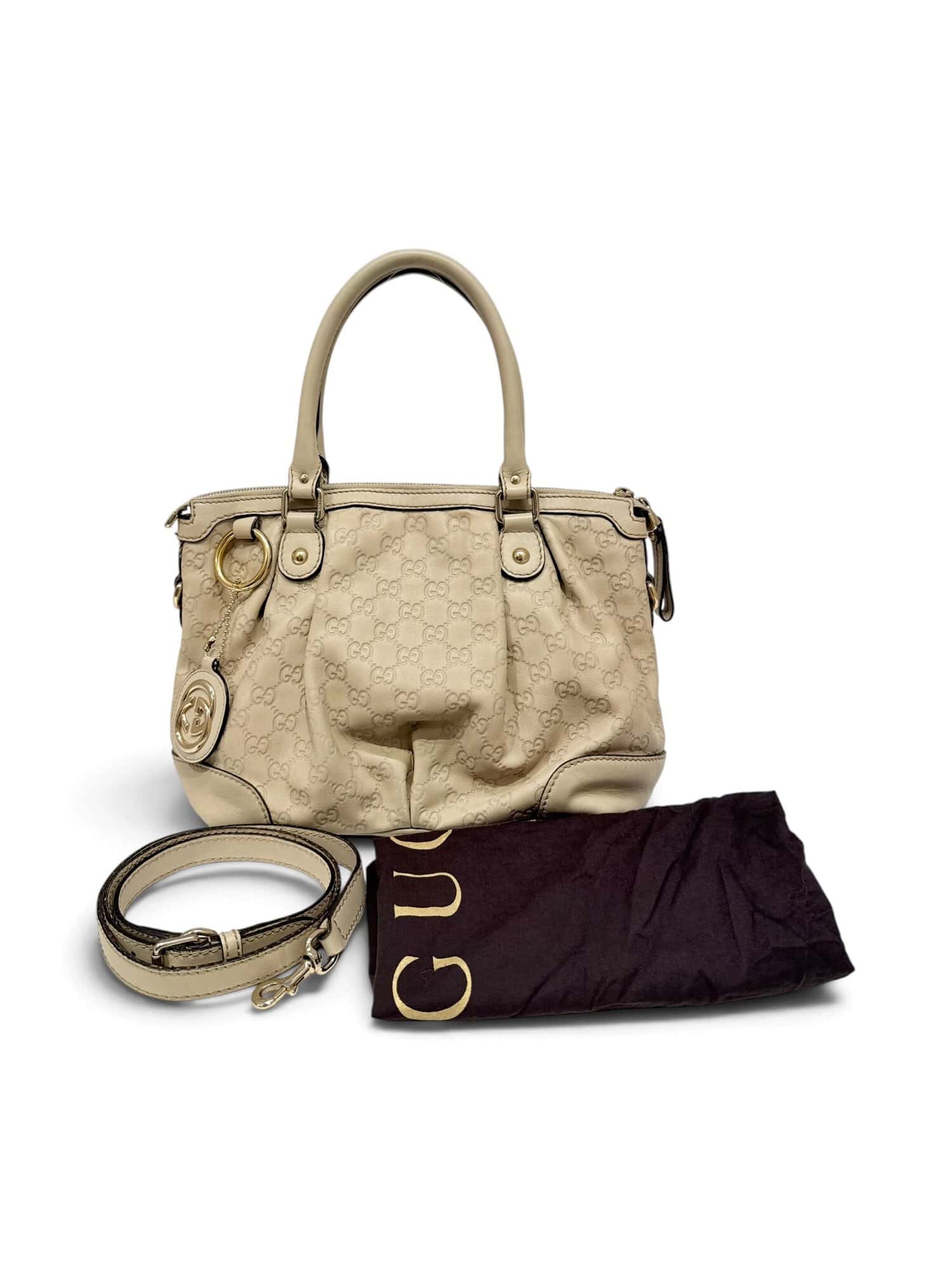 Gucci Beige Sukey Leather Handbag - Image 20