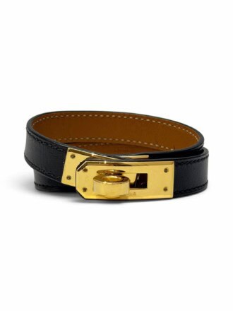 Hermès Black Kelly Double Tour Leather Bracelet